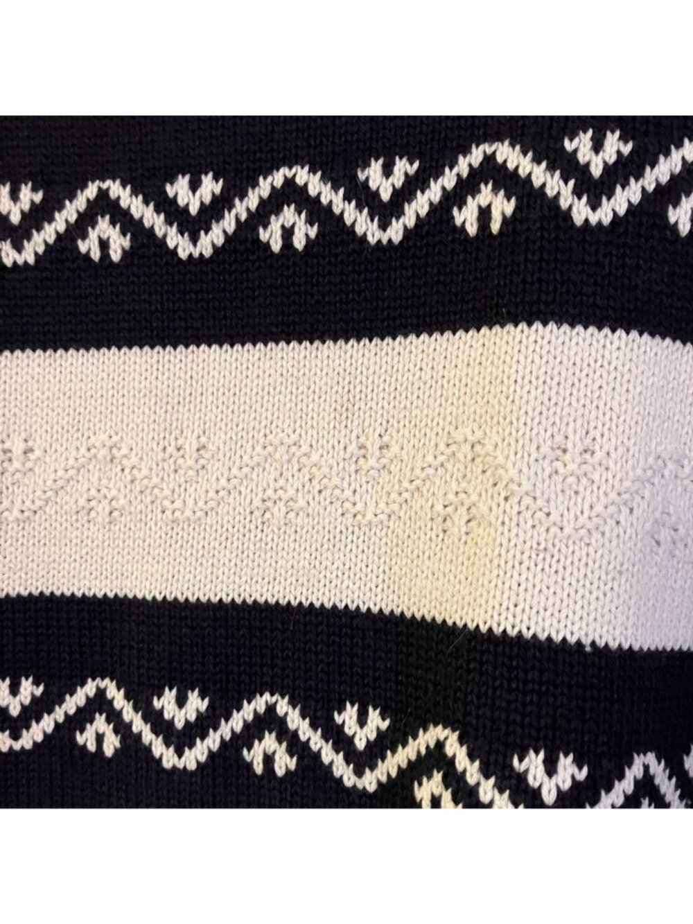 St Michael Womens Vintage 90s Fair Isle UK Made Sweater Size Medium White SP EXC - Picture 4 of 12